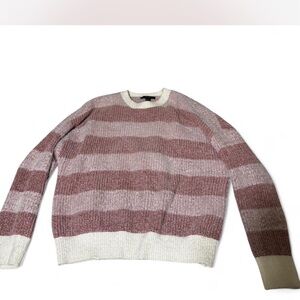 Forever 21 Pink and Cream Striped Sweater